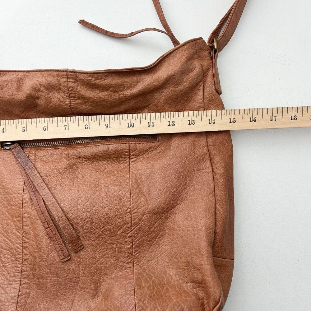 Day & Mood Chandler Hobo Bag Brown Leather Anthropologie Zip Closure Camel Purse - Picture 7 of 11